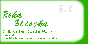 reka bliszka business card